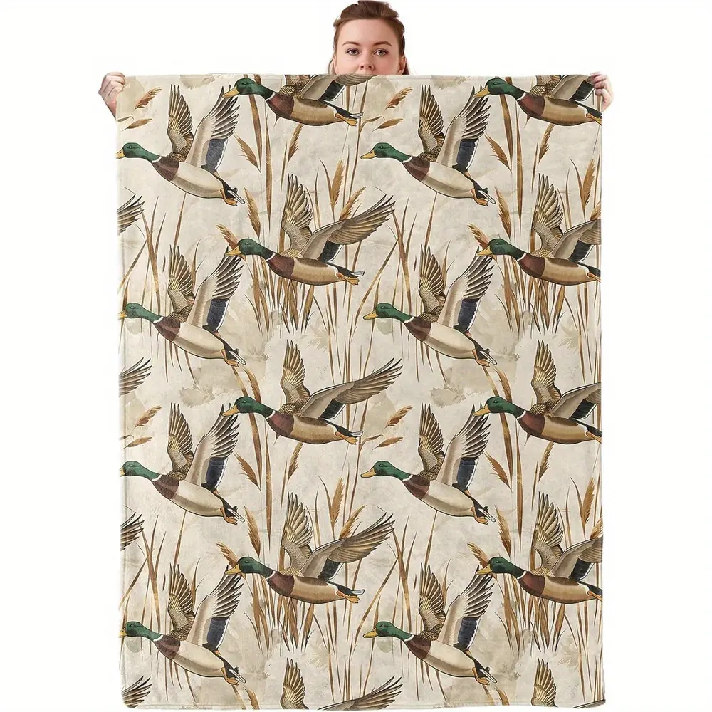 Mallard Duck Camo Blanket | Perfect for Camping & Hunting Cabin Decor | Vintage Mallard Duck Camo Blanket | Hunting Cabin Throw | Retro Duck Camo Flannel Blanket | Cozy Hunting Vibe Throw#OutdoorVibeDecor