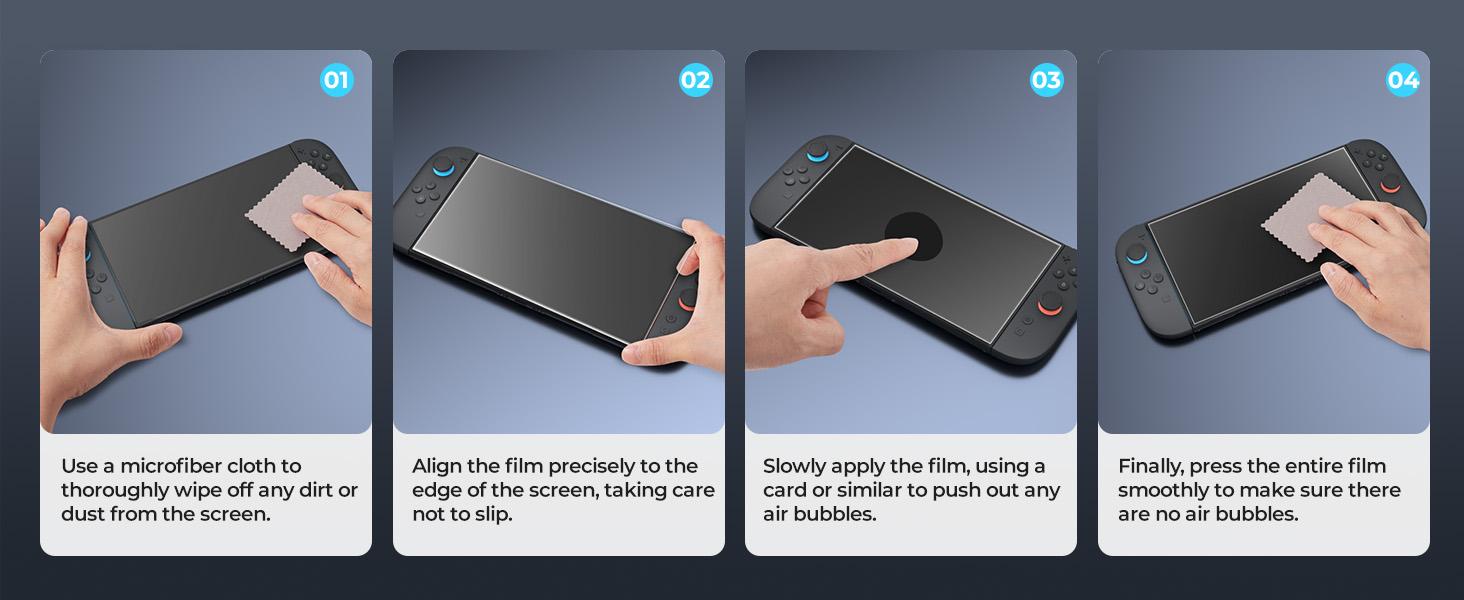 HEYSTOP Switch 2 HD Tempered Glass Screen Protector [4-Pack] - Anti-Scratch, Eye Protection & Easy Installation