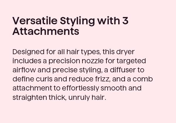Wavytalk Blown Away Ionic Hair Dryer | 1875W Quick-Dry, Ceramic Coating Heat Damage Protection, Diffuser & Styling Comb Accessories, Lightweight & Quiet, Adaptable to All Hairstyles