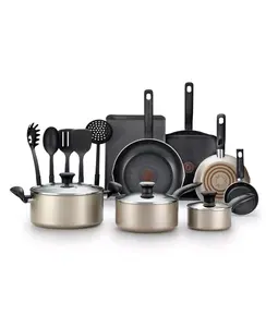 T-Fal Culinaire 16-Piece Nonstick Aluminum Cookware Set with Pro-Glide PTFE Interior Thermo-Spot Technology & Oven Safe up to 350°F - Pan