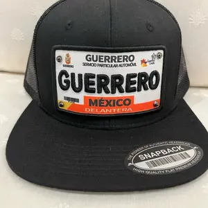 Guerrero Trucker Hat - Black Snapback with Mexico Flag Patch High Quality Flat Pro Design