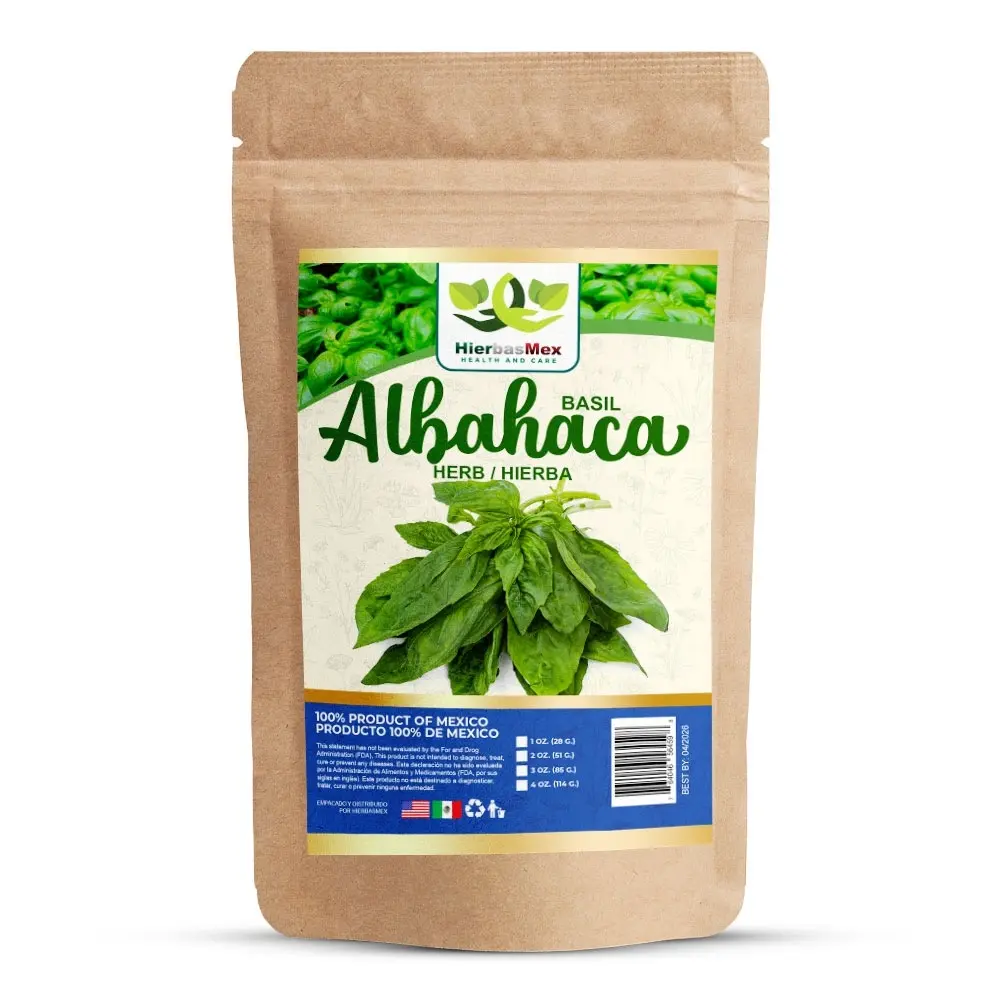 Albahaca Hierba Basil Herb Herbal Tea 4 oz.-113g Natural Mexican Herb Hierba Wild Crafted