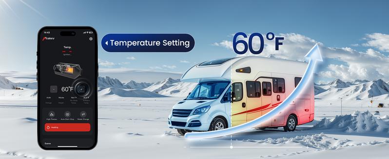 HCALORY 12V Portable Diesel Heater Toolbox 2 Diesel Air Heater 8KW 6L All-in-One Parking Heater with APP Control Work at Altitude Max 20000 ft for Car Trucks RV and camper