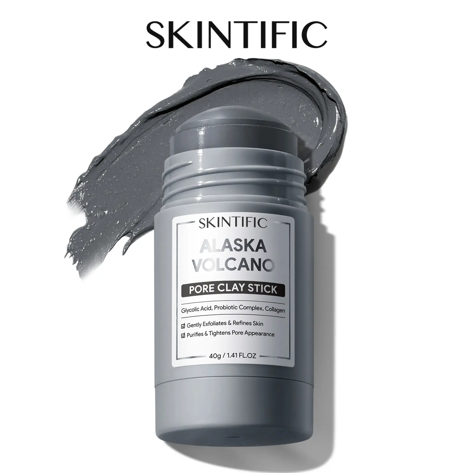 [BUY 2 SAVE 30%]SKINTIFIC Alaska Volcano Pore Clay Stick Cleansing Blackhead Remover Face Mask Stick with Natural Clay Gentle Exfoliating Smoothing Skin Non-Drying Skincare