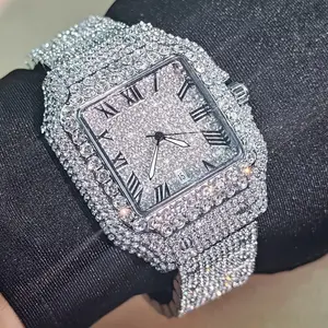 Fashionable square dial stainless steel watch
