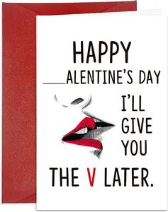 Funny Valentines Day Card for Him Her Naughty Valentines Card for Boyfriend Girlfriend Valentines Day Gifts Cards for Men Women Valentine's Day Greeting Cards for Husband Wife with Envelope