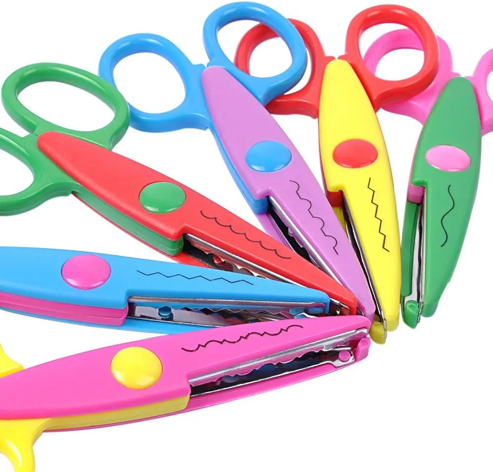 UCEC Unisex Craft Scissors with Plastic Handle & Decorative Zigzag Edge - Crafting Supplies for Scrapbooking, Decoration Projects