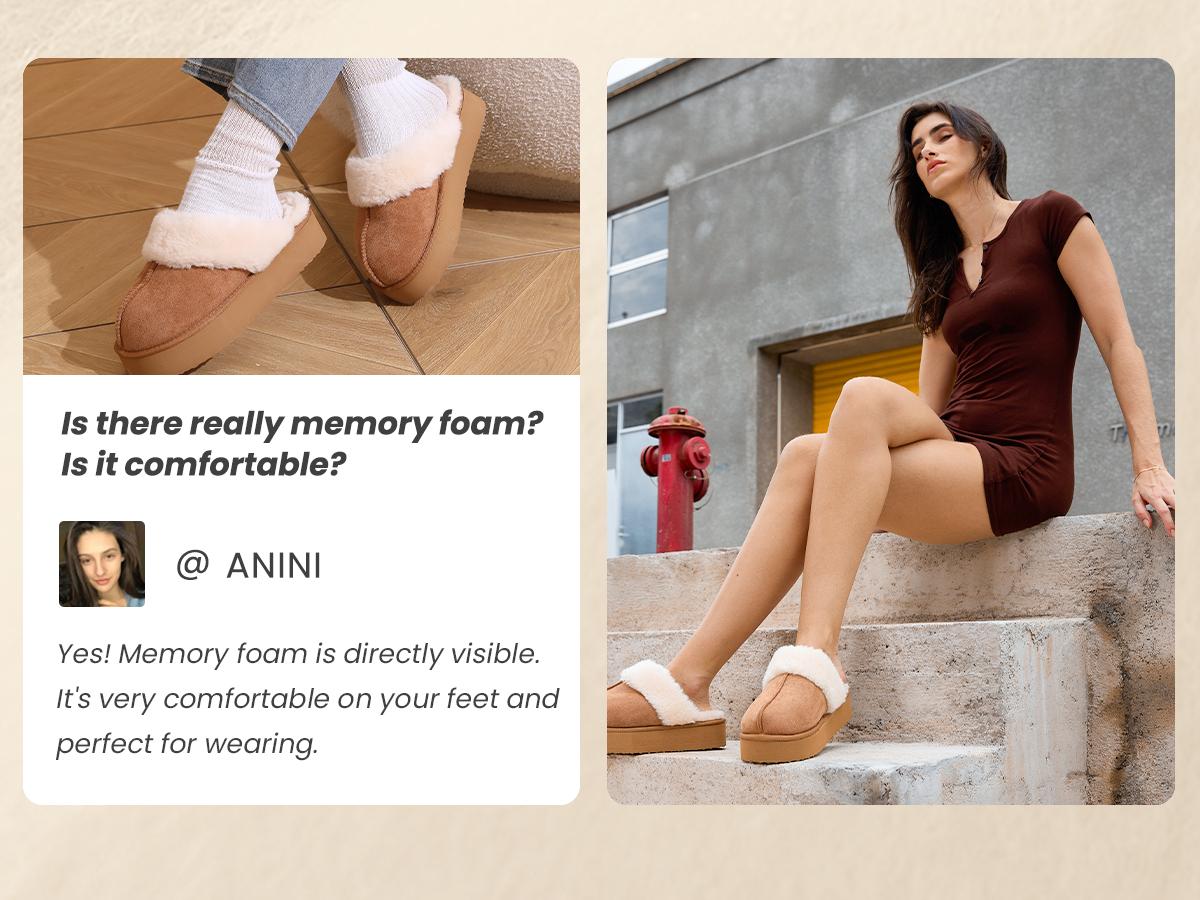 OOW Fuzzy Platform Slippers for Women - Women's Casual Winter House Slippers - Brown, Faux Fur & Shearling Blend - Women's Size OOW Fuzzy Platform Slippers for Women - Women's Casual Winter House Slippers - Brown, Faux Fur & Shearling Blend - Women's Size