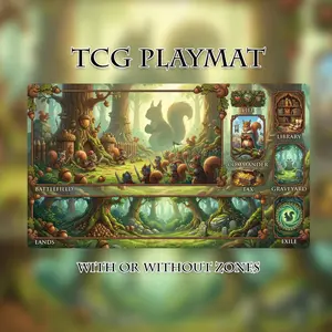 Zoned Squirrel Theme Zoned Playmat MTG - Desk Mat for TCG – Office Accessories, Gaming Room Essential, Desk Decorations, Work Supllies, Gift for Her/Him – FASTSHIPPING