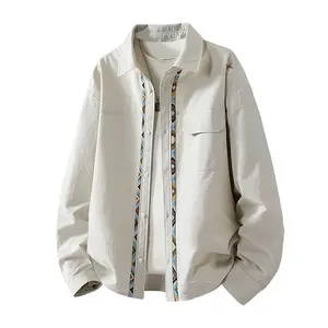 Spring new trendy streetwear—fashionable, comfortable, versatile casual minimalist lightweight jacket; design-forward long-sleeve shirt jacket for men with a turn-down collar and a loose fit, ideal for spring outerwear. summervibes