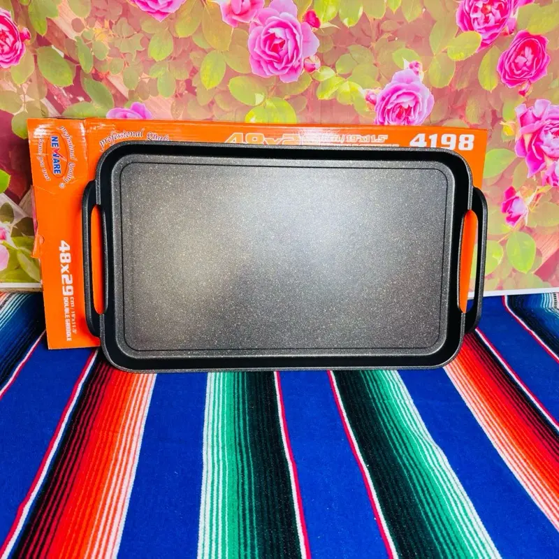 Comal extra heavy duty de mármol color negro caja naranja