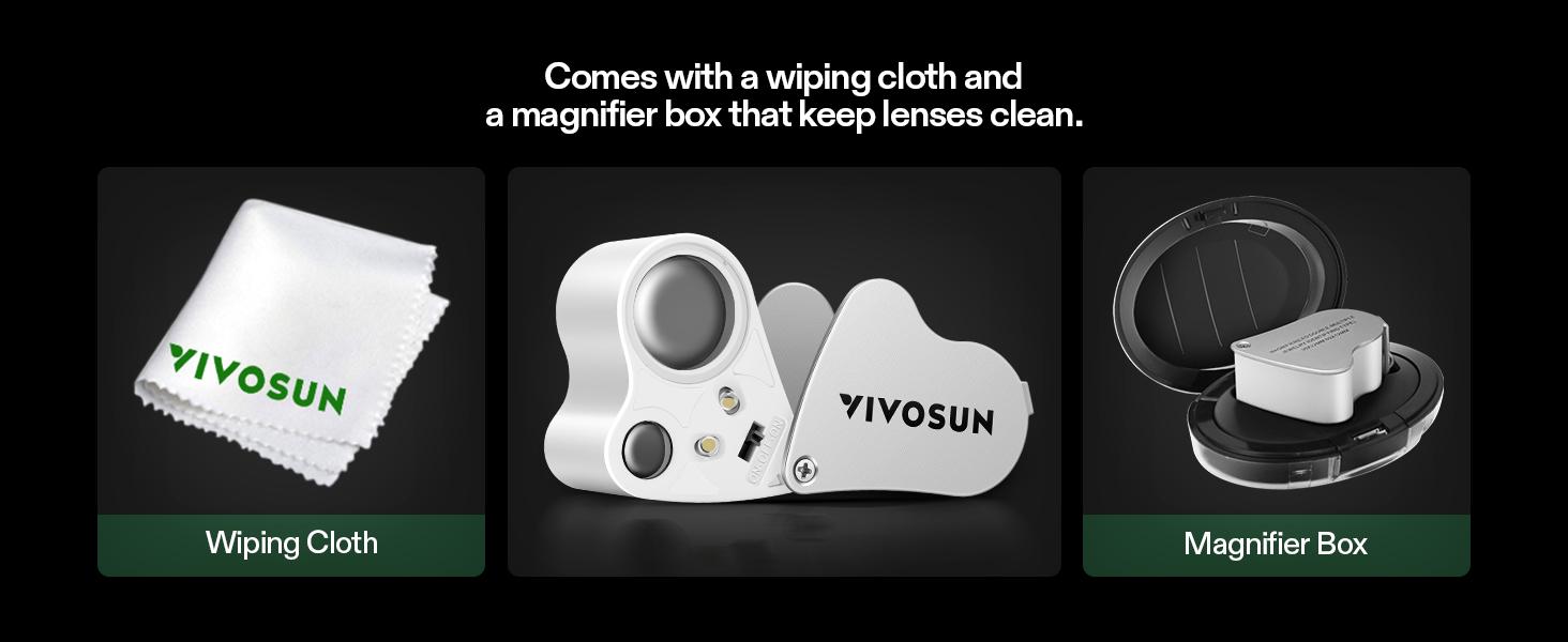 VIVOSUN 30X 60X Illuminated Jewelers Loupe Foldable Magnifier with LED Light for Jewelry Gems Watches Coins Stamps Antiques VIVOSUN 30X 60X Illuminated Jewelers Loupe Foldable Magnifier with LED Light for Jewelry Gems Watches Coins Stamps Antiques