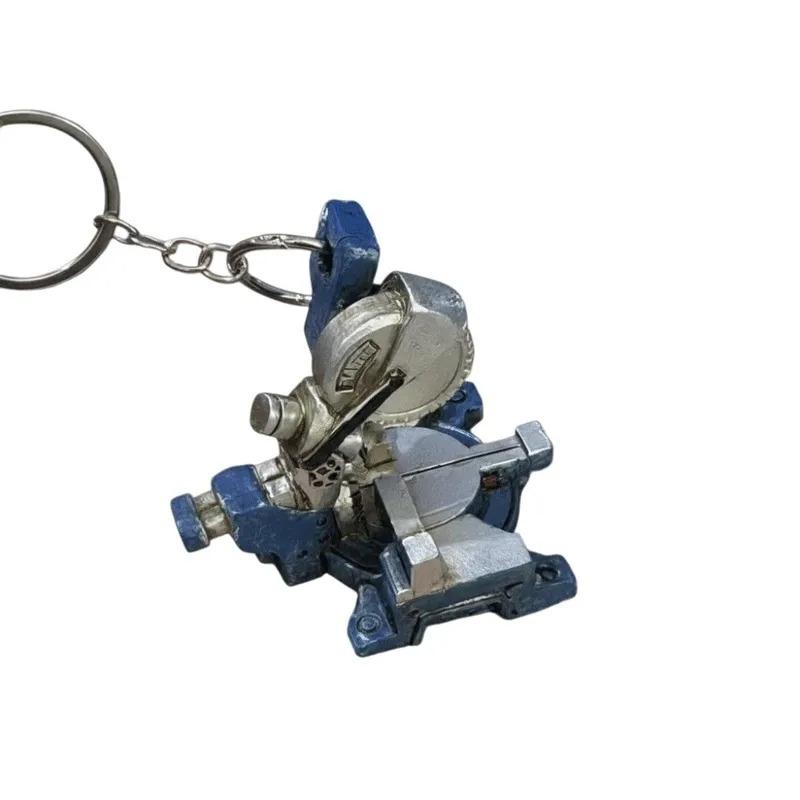 Stainless Steel（High Quality) Portable Chainsaw Keychain Ring Bag Charm Portable Angle Grinder Keychain Handheld Pruning Chainsaws
