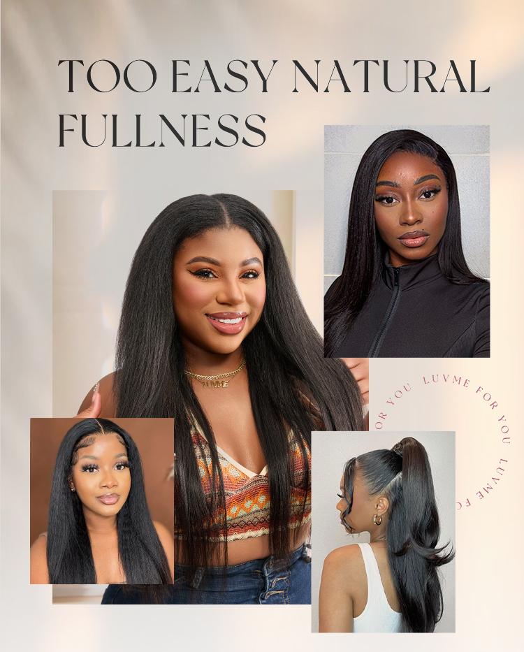 Luvme Too Easy Texture™ 0 Skill Needed-Beginner Friendly Wear Half Wig Invisible Hairline Human Hair Glueless V Part Wig No Leave Out Drawstring Install