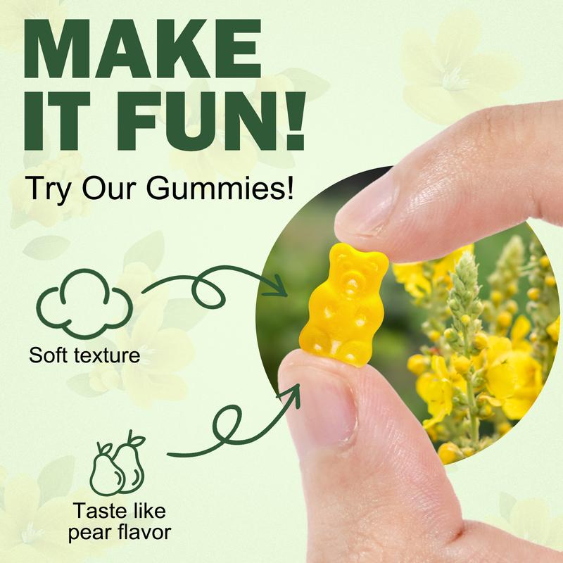 Hatmanlabs Mullein Gummies for Lungs, 2000MG Per Serving, with Mullein Extract for Lungs, Breathe Easier - 60 Gummies