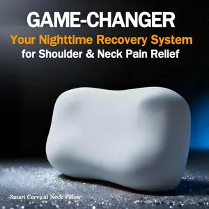 Neck Pillow - Ergonomic BASF Memory Foam for Side & Back Sleepers,  Recovery System for Shoulder & Neck Pain Relief Pillow