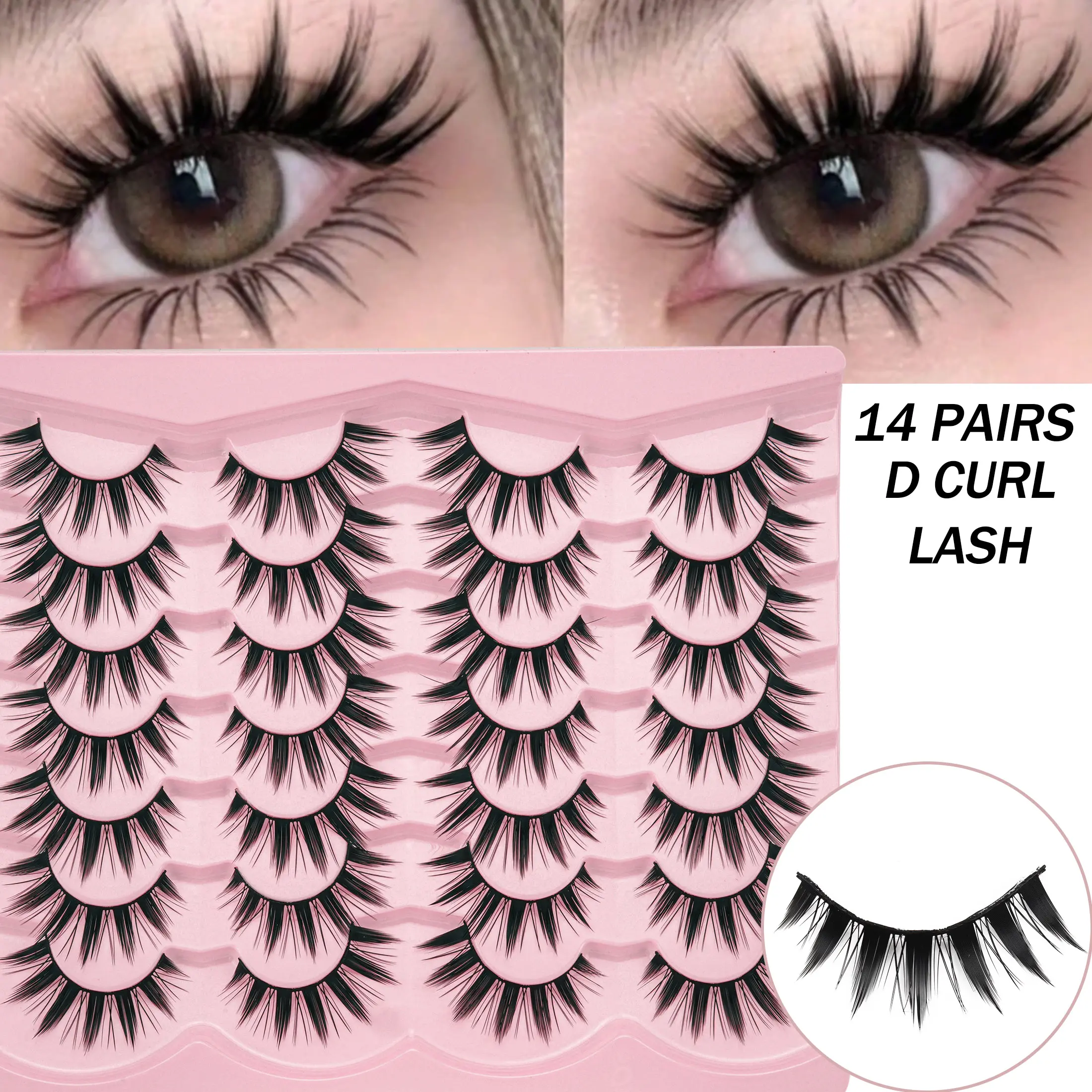 14 Pairs Ultra Large Demonic Earrings, Gothic Style, Perfect for Halloween & Cosplay, Unisex Jewelry, High-Quality Material, Cosmetic, Eyelash, Volumized False Eyelashes, Volumized Fake Eyelashes
