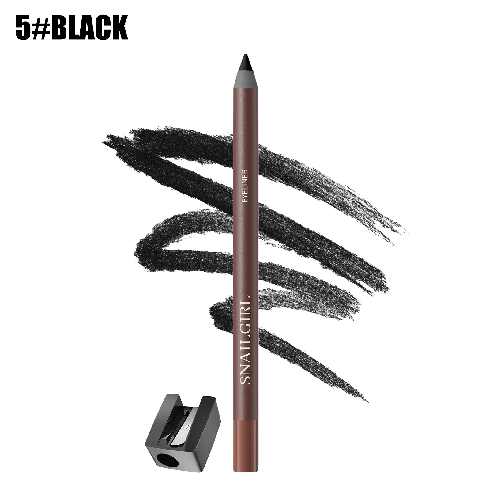 Waterproof Eyeliner Pencil with Built-In Sharpener, Smudge-Resistant Creamy Eye Liner with Smooth Glide and Precision Tip for Natural, Defined or Smoky Eye Makeup