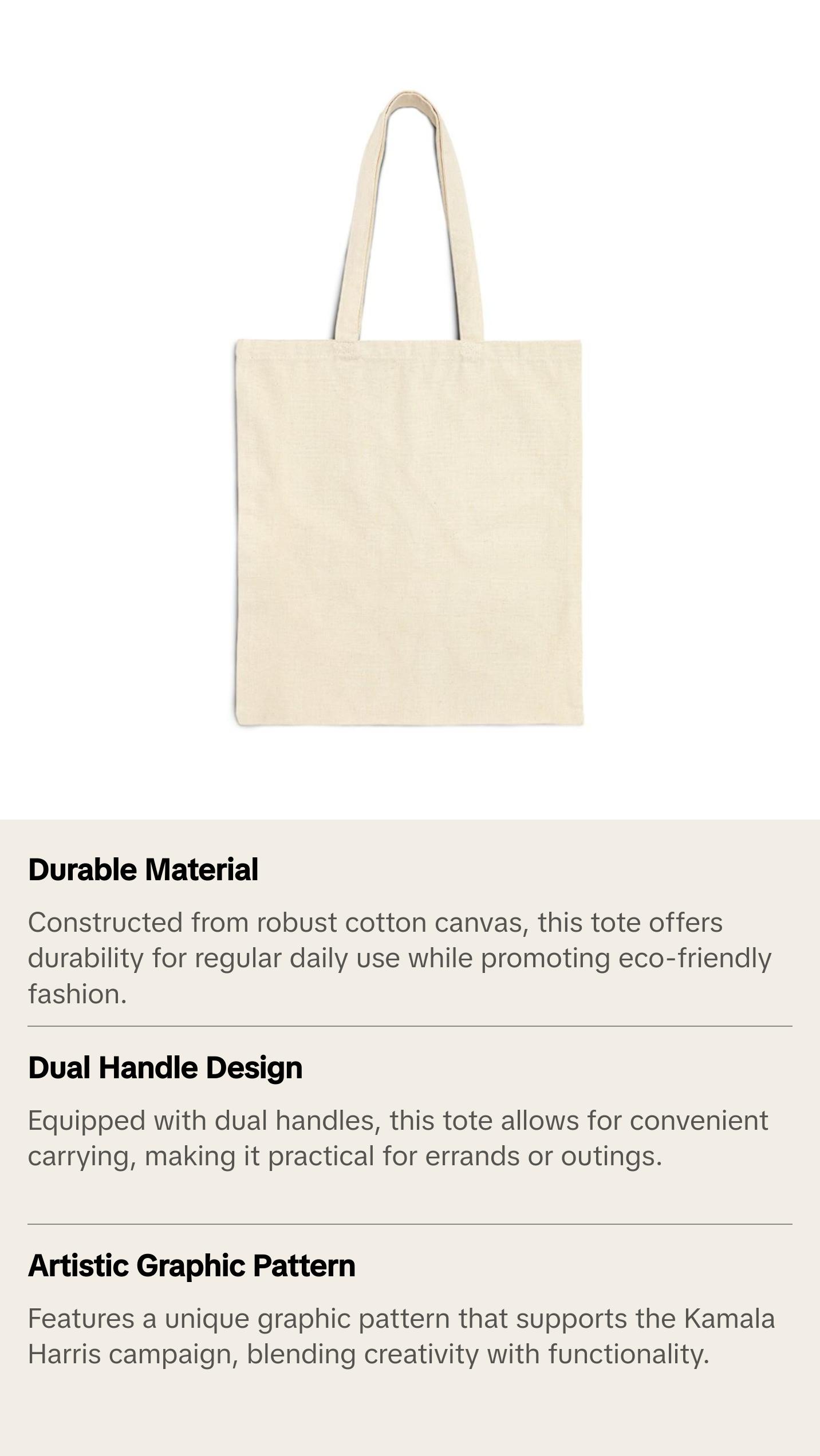 Kamala Harris 2024: BIG SISTER GENERAL Cotton Canvas Tote Bag (Project Coconut) Lightweight Durable with Dual Handle Kamala Harris 2024: BIG SISTER GENERAL Cotton Canvas Tote Bag (Project Coconut) Lightweight Durable with Dual Handle