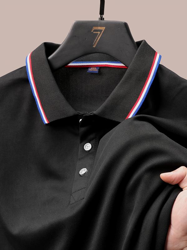 5-Pack solid-color summer men's lapel POLO shirts, suitable for playing, golf, outdoor sports and leisure, comfortable and breathable, cool short sleeves, multi-color optional