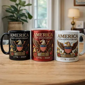 America 250th Anniversary Coffee Mug, USA Semiquincentennial Celebration, Patriotic Veteran Gift, 250 Years of America Mug