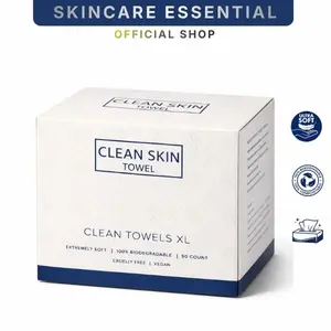 Disposable Face Towels XL for Acne & Sensitive Skin | Ultra Soft | Hygienic Skincare Towel | 50 Count Cleansing Pad