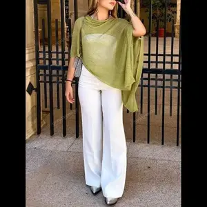 Fashionable & Elegant Loose Knitted Shawl Cardigan, Lightweight & Breathable, Oversized Design, Suitable For Women, Spring/Summer Casual Fabric Fit