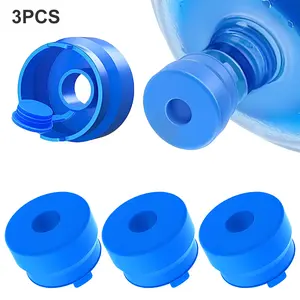 KOMOX 3 and 5 Gallon Water Jug Cap, Silicone Reusable Replacement Cap, Non Spill Bottle Caps for 55mm Bottle Water Dispenser Caps - Pack of 3