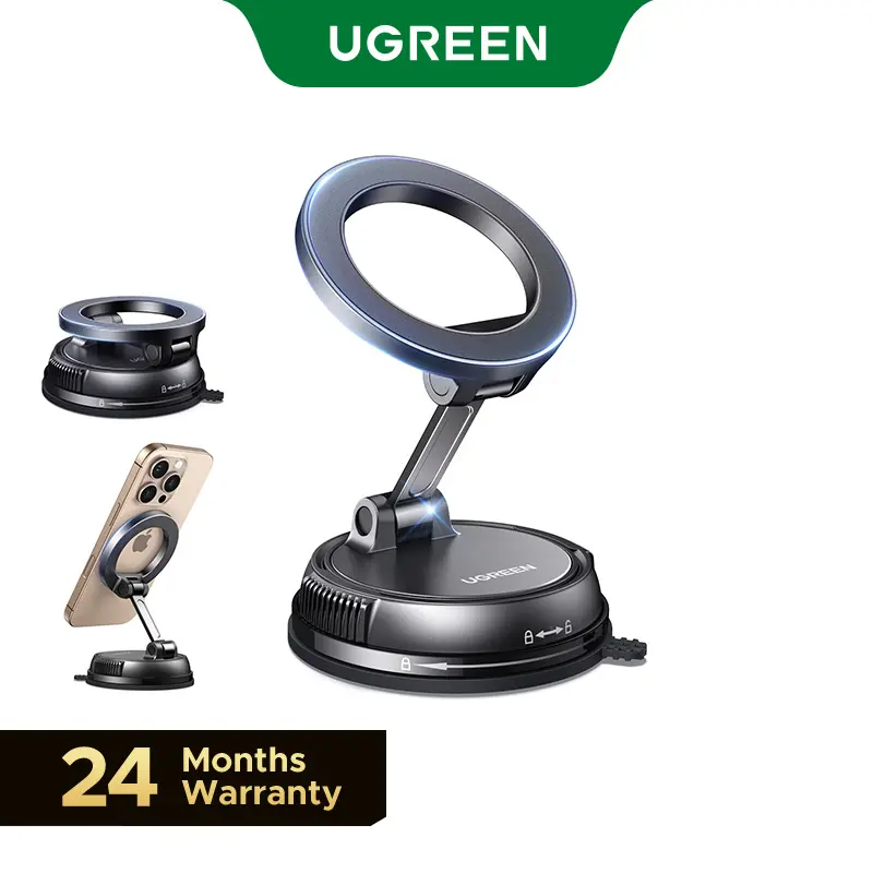 UGREEN Vacuum Magnetic Car Phone Holder,Car Phone Mount, 360° Adjustable for MagSafe Car Holder Foldable Suction Phone Mount for Car, for Garmin GPS/Mirror/Smooth Surface, for iPhone 17 16 Pro Max 15, and Android(Not for Reuse),Summer Sale tiktokshopbackt