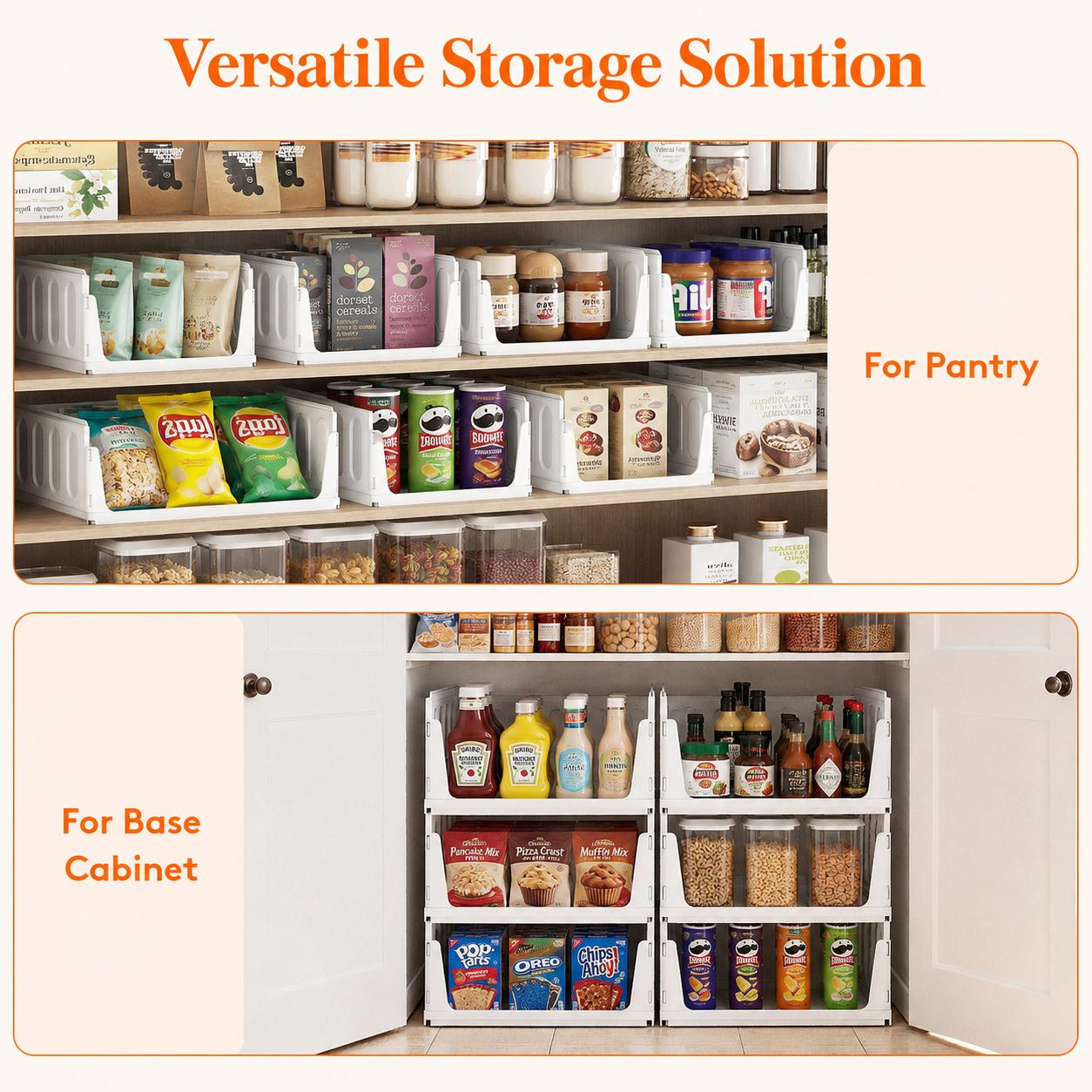 Lifewit Large Stackable Closet Organizers & Storage Bins for Clothes, Sweaters & Pants, Space-Saving Shelf Organizers for Bedroom, Dorm, RV & Pantry