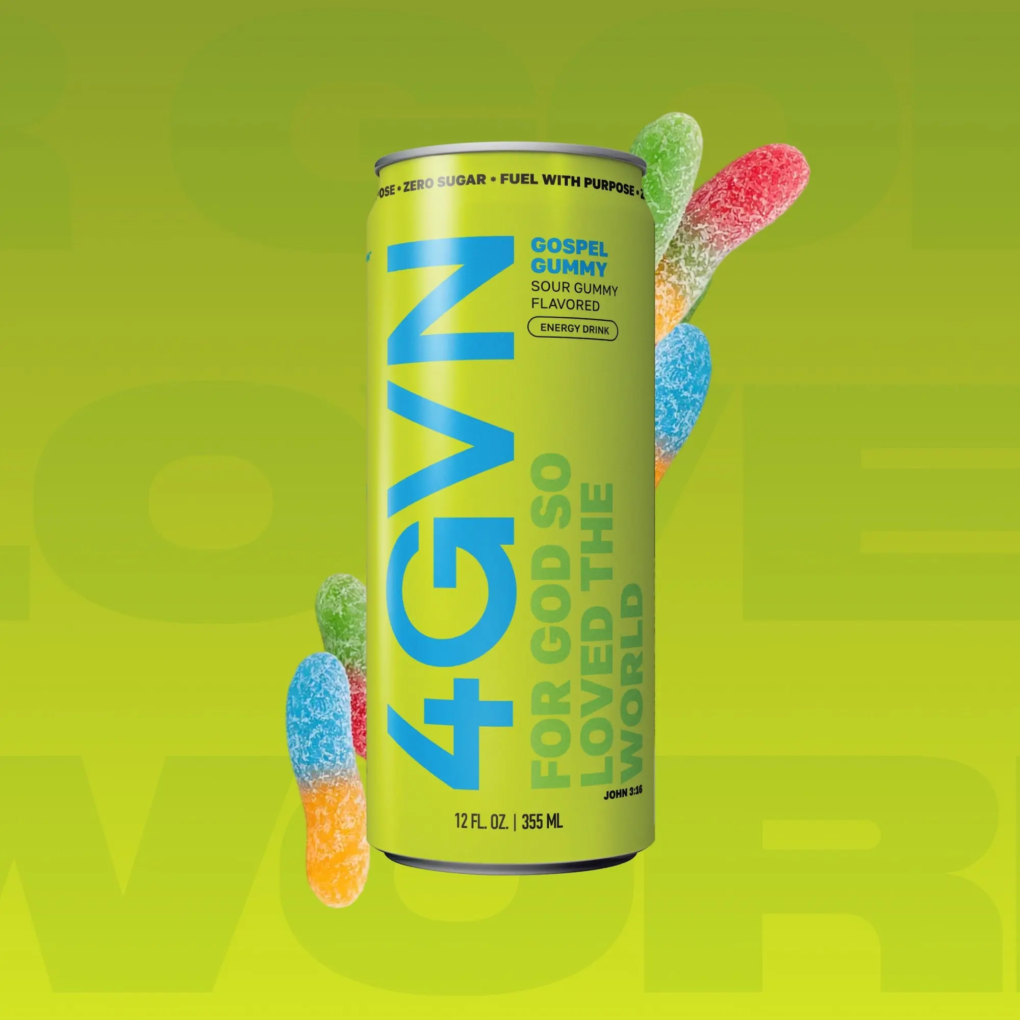 Gospel Gummy - Sour Gummy 4GVN Energy Drink | Zero Sugar | 200mg