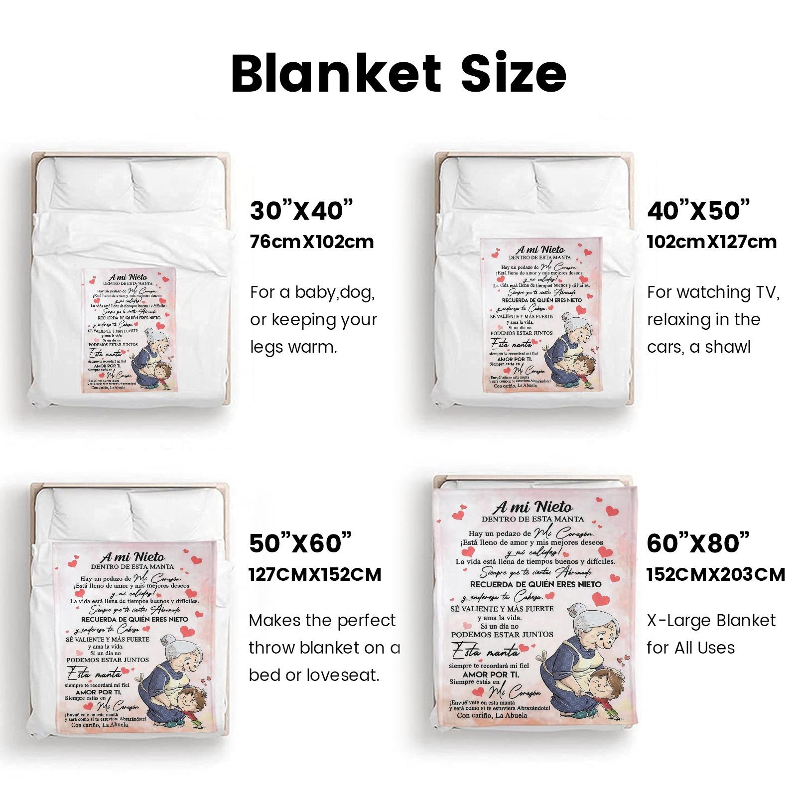 A mi Nieto Abuela’s Love Flannel Blanket Soft Cozy Spanish Language Gift Throw with Heartfelt Grandmother to Grandson Messages Adorable Illustration Perfect for Gifting to Your Grandson