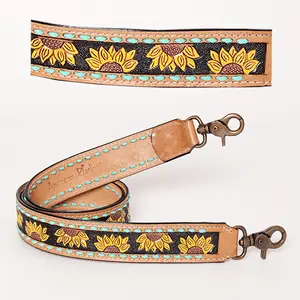 American Darling Hand Tooled Genuine Leather Crossbody Handle Strap for Bags Phone Keychain Wallet Purse Clutch Cellphone