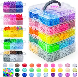 5250 PCS Pony Beads 30 Assorted Includes Glow in The Dark Bead, Kandi Beads for Jewelry Making, Friendship Bracelet, 6x9mm Hair Bead for Braids in Shock Resistant Packaging