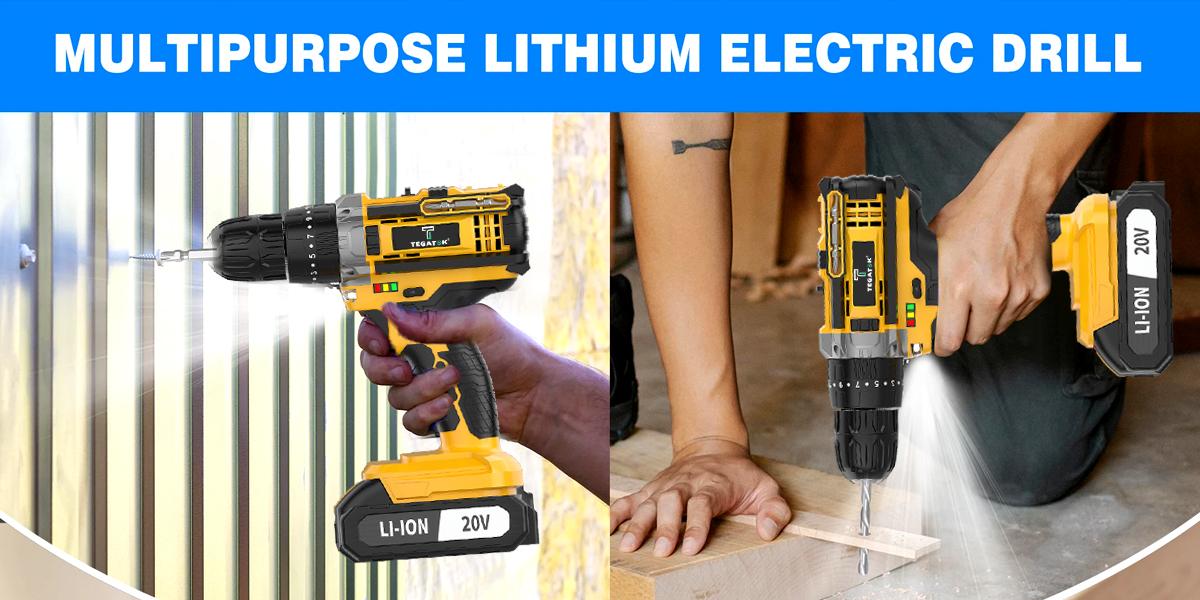 136 Pcs Cordless Impact Drill Tool Set with 20V Rechargeable Battery, All-in-One Compact Tools kit, Perfect Gift, Ideal for Home Repairs & DIY Projects