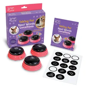 Brightkins Talking Pet Buttons – Locations Series for Dog Communication Training, 3/4/6 Buttons