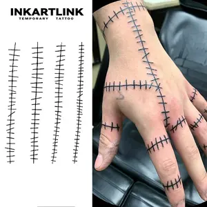 INKARTLINK Magic Tattoo 2 Sheets, Waterproof, Semi-permanent, Long-lasting, Temporary, Simple Fake Tattoo Sticker, Scar Tattoo, Juice, Party Tattoo, Art Tattoo