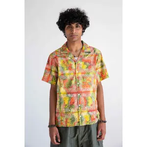 'Desi' Short Sleeve Resort Shirt Red Batik Bandana Print