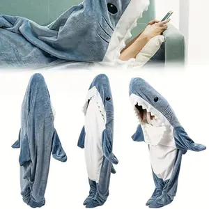 Adult-Sized Shark Blanket Onesie, a Wearable Sleeping Bag Perfect for Christmas Gifts