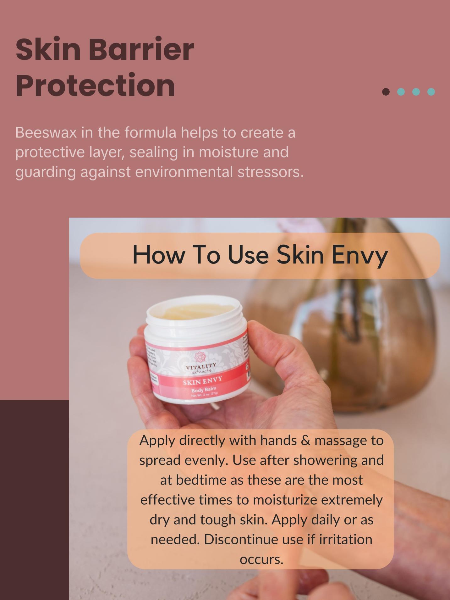 Skin Envy Balm - Natural Skin Care Treatment for Healthcare and Therapy - 100% Natural Ingredients