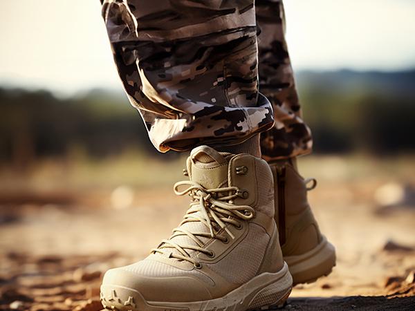 【WIDE FIT】NORTIV 8 Men's Military Tactical Boot Wide Fit Lightweight Comfortable All-Day Work Hiking Boots with Side Zipper & EVA Rubber Sole for Trekking Camping