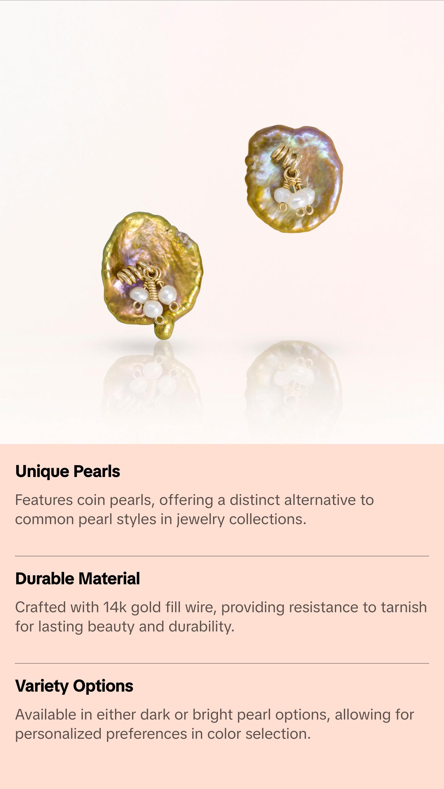 Baroque Coin Pearl Earrings