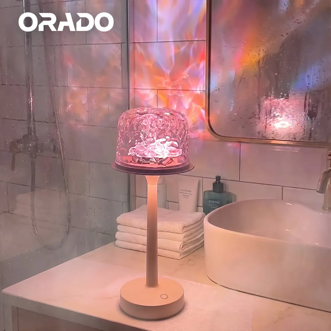 ORADO Cordless LED Table Lamp - IP64 Waterproof, Rechargeable 3600mAh, 16-Color Dimmable Touch & Remote Control Ambiance Lamp, Room Accessories for Bedroom, Living Room Decor, Room Decorations