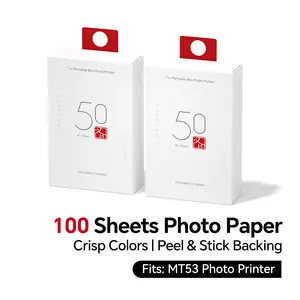 2x3 Sticky Photo Paper, 100/200 Sheets Refill Pack for HPRT MT53 Mini Printer, Instant Dry, Vivid Colors, Peel & Stick Backing