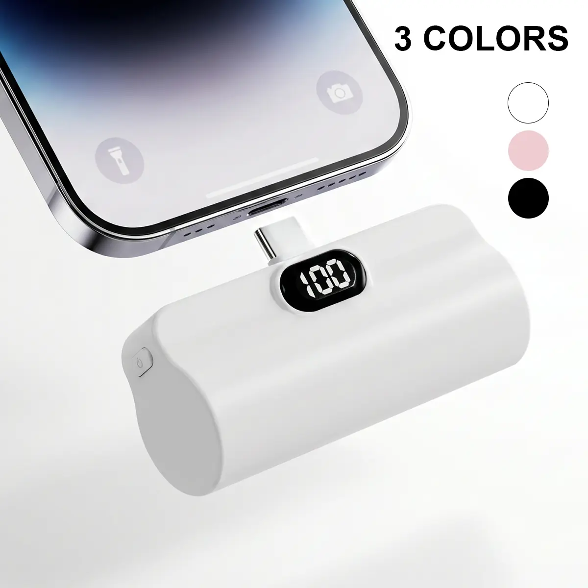 5000mAh Mini Capsule Universal Power Bank - 10W Fast Charging USB-C Portable Charger, Ultra Compact Lightweight EDC Gear Everyday Carry Mini Gadget for iPhone & Android, On the Road International Travel Mobile Accessory, Mini Gadgets, Iphone-Compatible Po