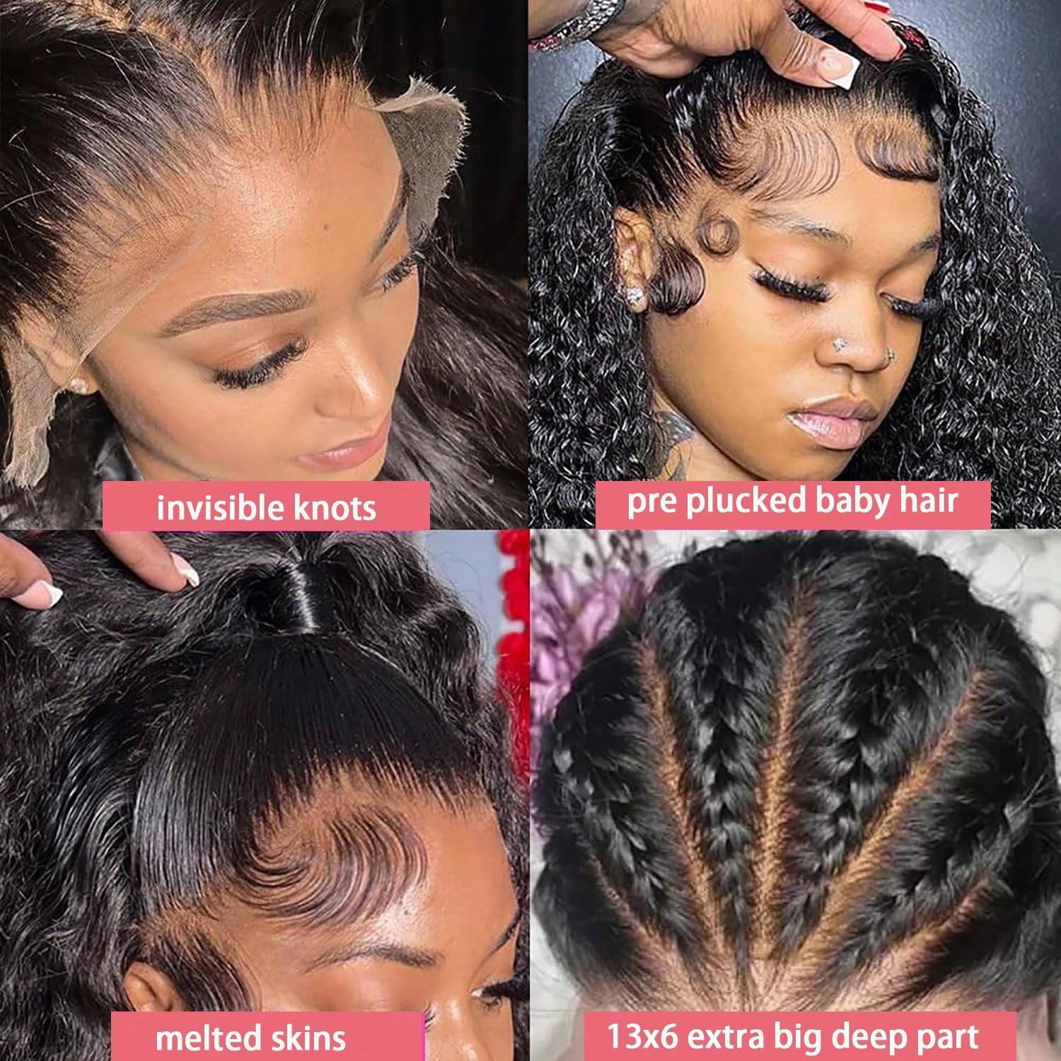 Urody 220% Density Curly Hair Wigs HD Transparent 13x6 Lace Front Wigs Brazilian Deep Curly Pre Plucked Human Hair Wigs Deep Wave Lace Frontal Wigs For Women Urody 220% Density Curly Hair Wigs HD Transparent 13x6 Lace Front Wigs Brazilian Deep Curly Pre Plucked Human Hair Wigs Deep Wave Lace Frontal Wigs For Women