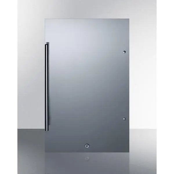 Summit Appliance FF195 Residential Undercounter Mini Fridge - 33x19x17.25 in, Black Cabinet, LED Lighting, 100% CFC Free, 115V AC, 322.0kWh Cycle, Auto Defrost, Pro Handle, Right-Angle Plug, 115 V Ac
