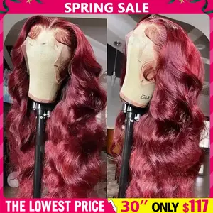 Bling Hair Burgundy 99j Lace Front Wigs Body Wave Human Hair 13x6 13x4 Burgundy Wig Human Hair 180% Density Brazilian Straight Human Hair Wigs for Women Pre Plucked with Baby Hair SpringStatements