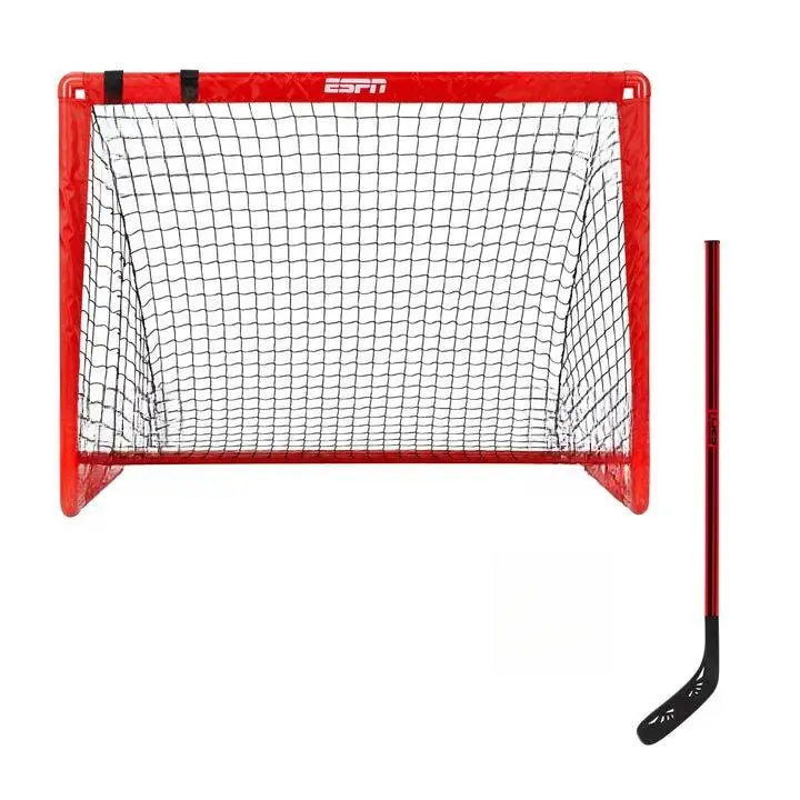 ESPN Street Hockey Hat Trick Set for Kids, Includes Stick, Puck, Ball, and Hockey Net