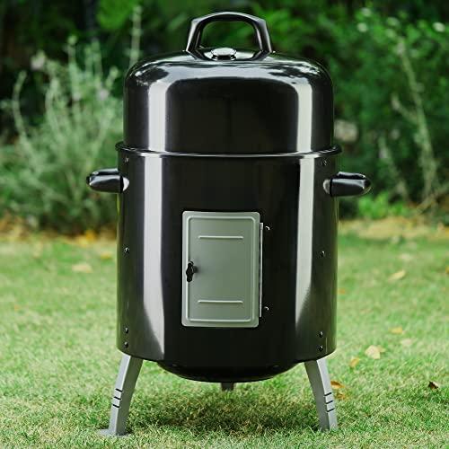 Outdoor Vertical Smoker, Wood Chunks Smoker with Thermometer for Outdoor Cooking,Grilling,Picnic,Camping and Party Barbecue Stainless Steel Durability